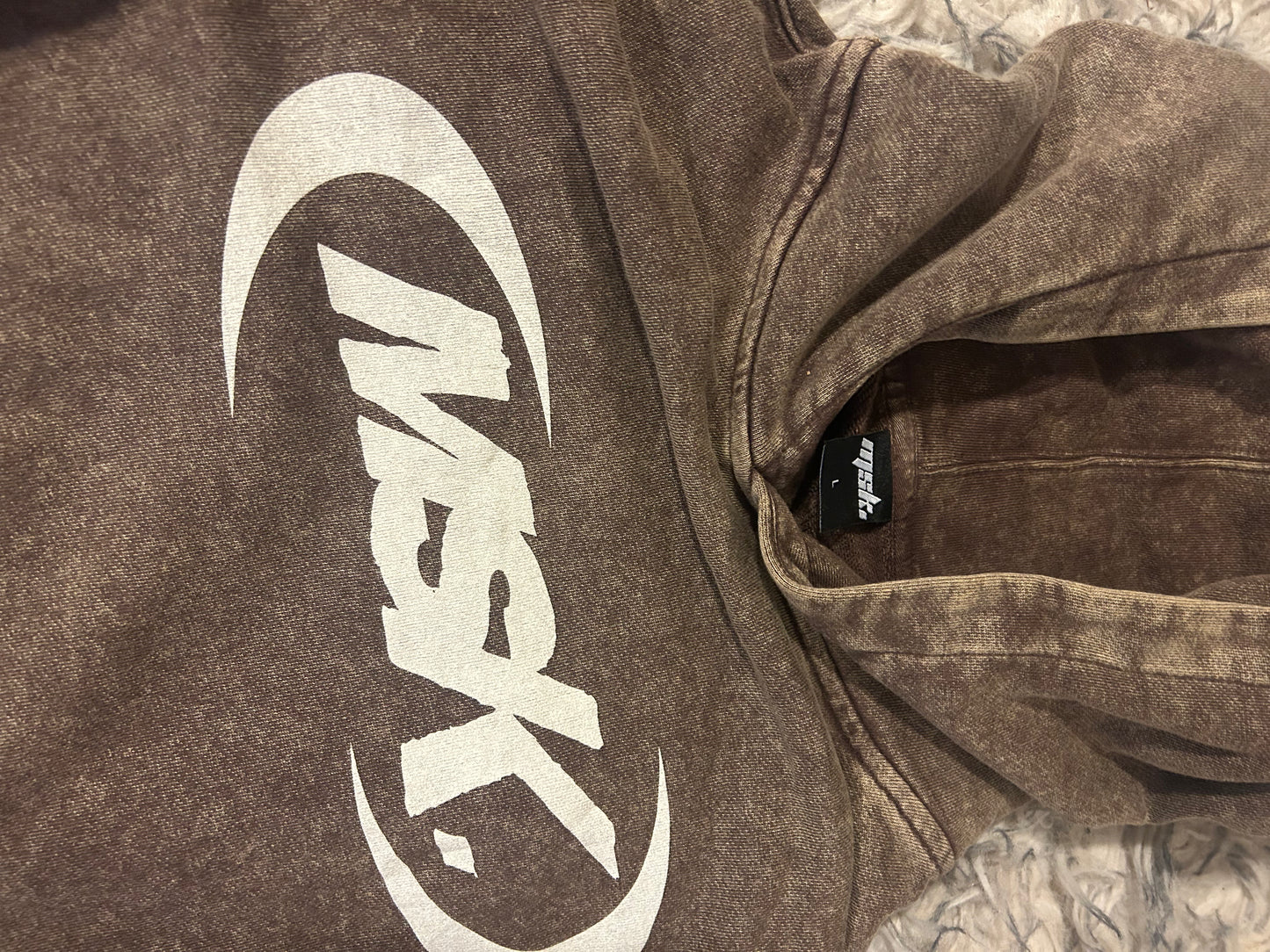 (MSK) BROWN ACID WASH HOODIE