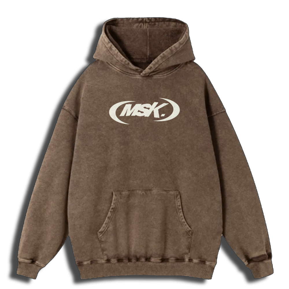 (MSK) BROWN ACID WASH HOODIE - PREORDER - MUSOKA