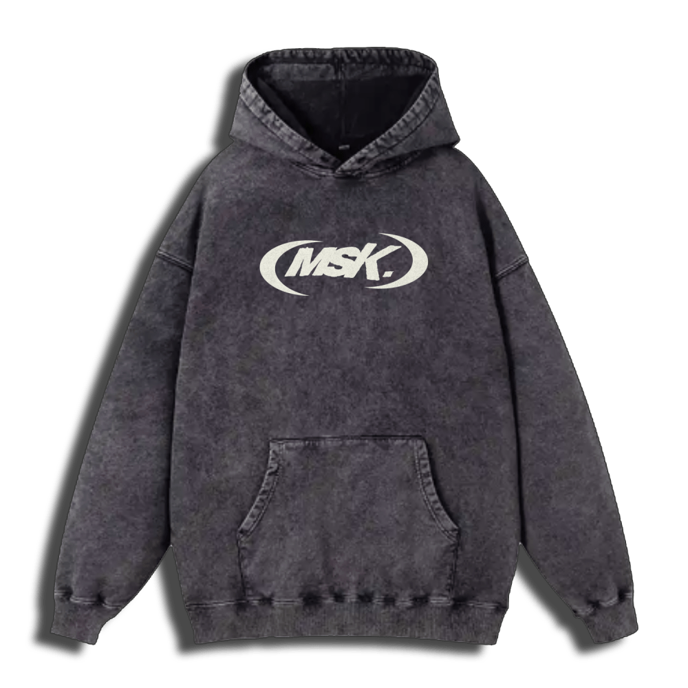 (MSK) GREY ACID WASH HOODIE - PREORDER - MUSOKA