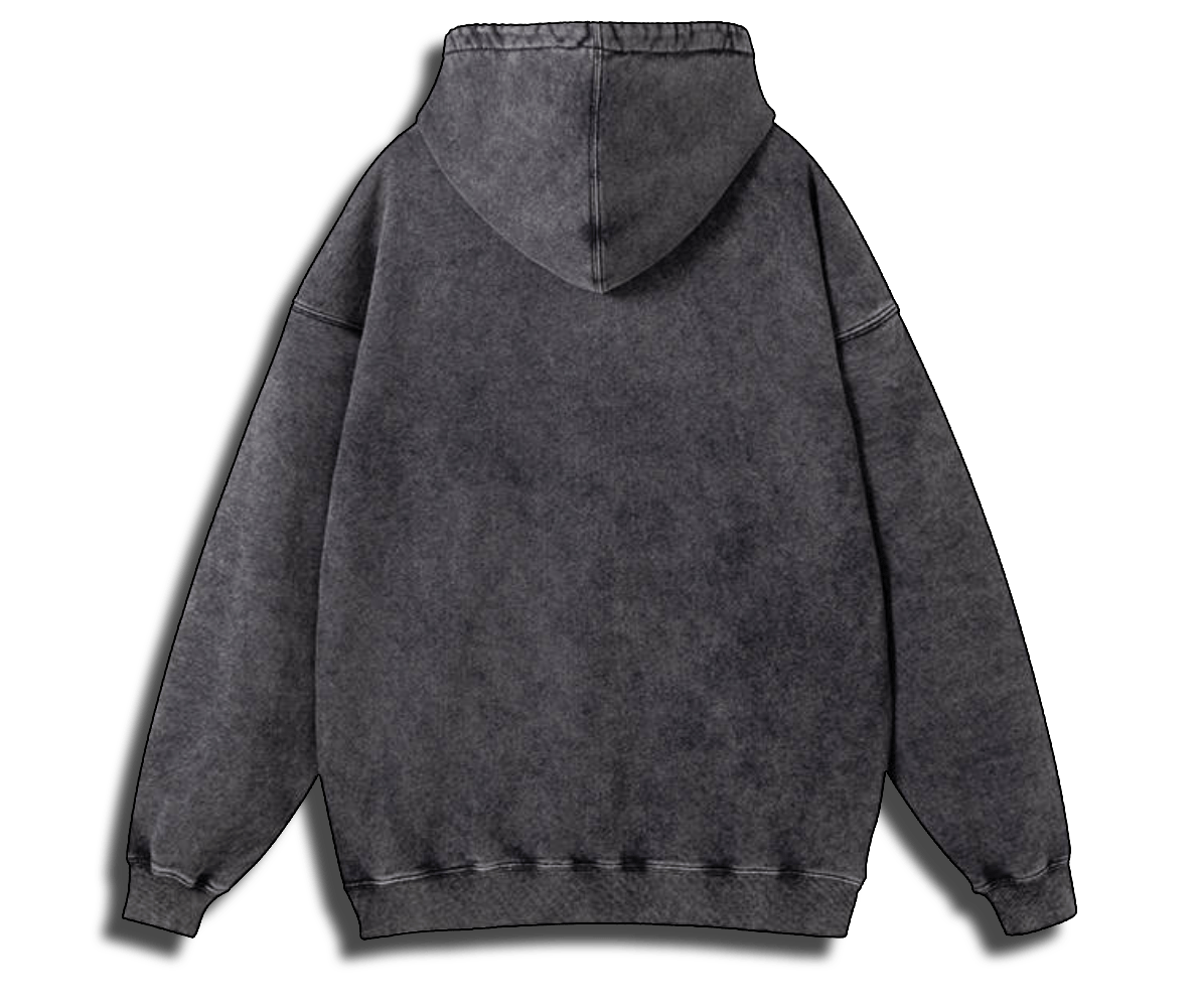 (MSK) GREY ACID WASH HOODIE - PREORDER - MUSOKA