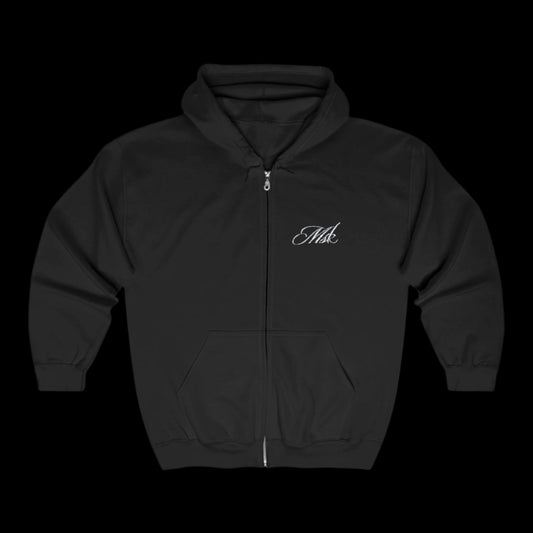 Embroidered Script Zip Up - MUSOKA