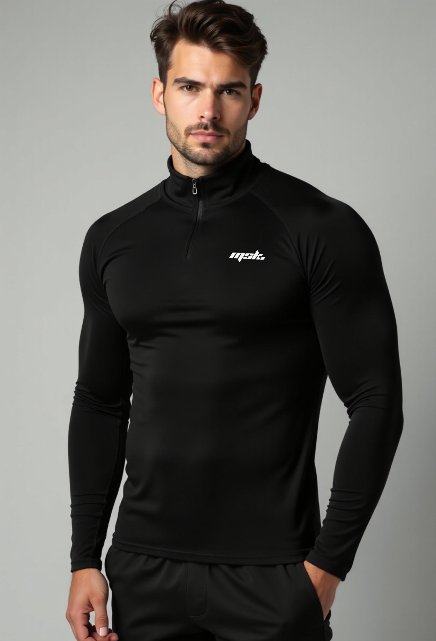 MSK COMPRESSION 1/4 ZIP JACKET - MUSOKA