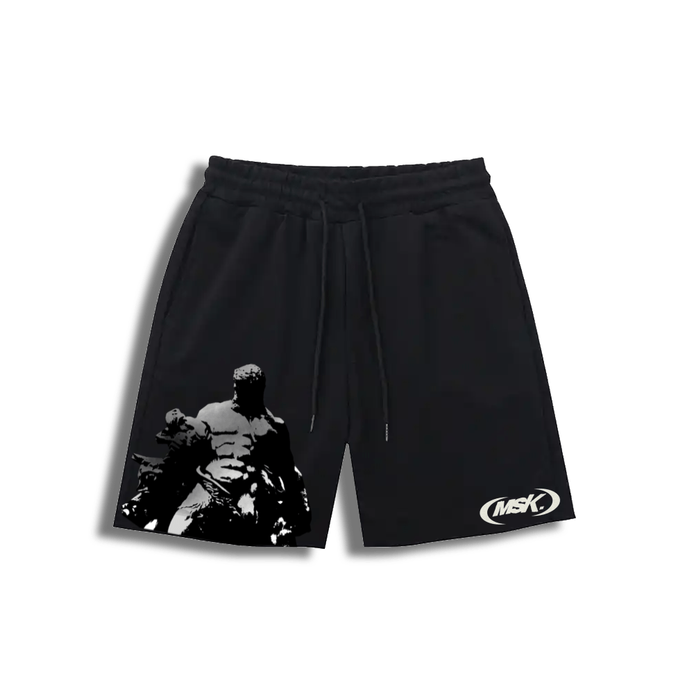 BLACK COTTON MSK SHORTS - PREORDER - MUSOKA